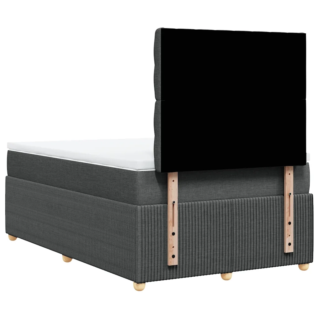 vidaXL Giroletto a Molle con Materasso Grigio Scuro 120x190cm Tessuto