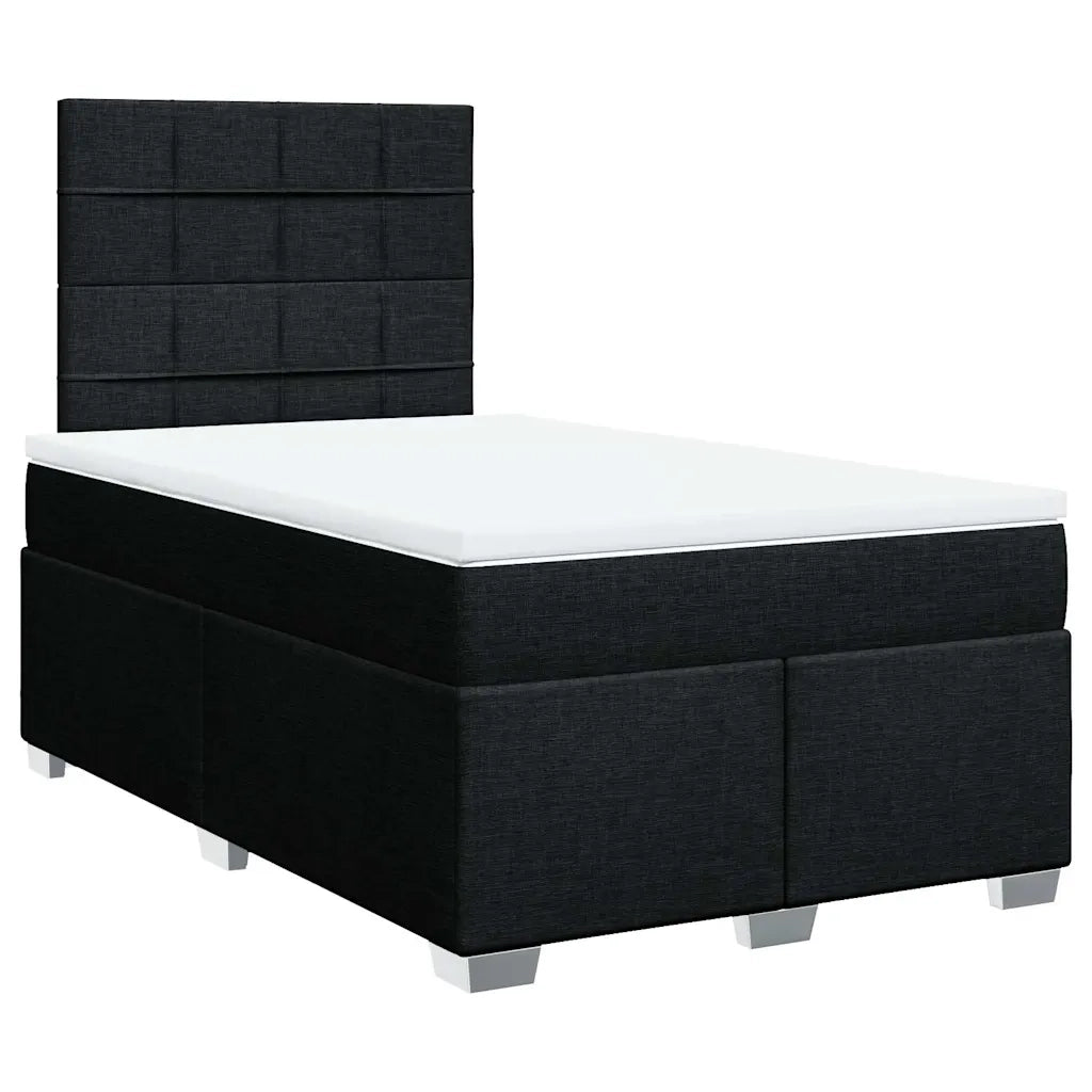Giroletto a Molle con Materasso Nero 120x200 cm in Tessuto