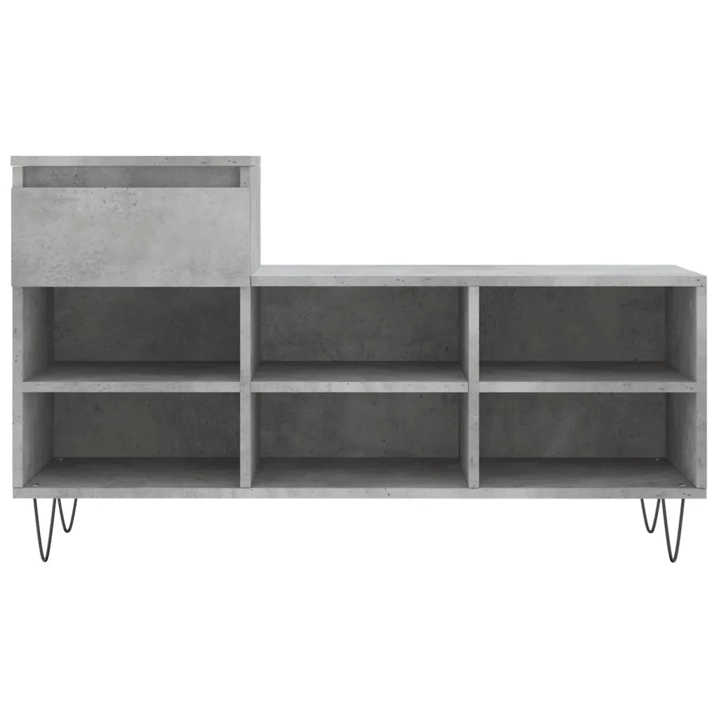 Scarpiera Grigio Cemento 102x36x60 cm in Legno Multistrato 831368