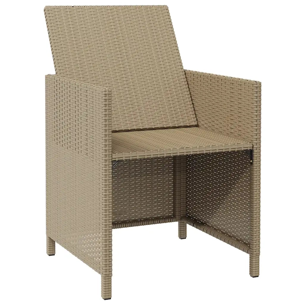 Sedie da Giardino con Cuscini 4 pz | Sedie da Esterno in Polyrattan Beige