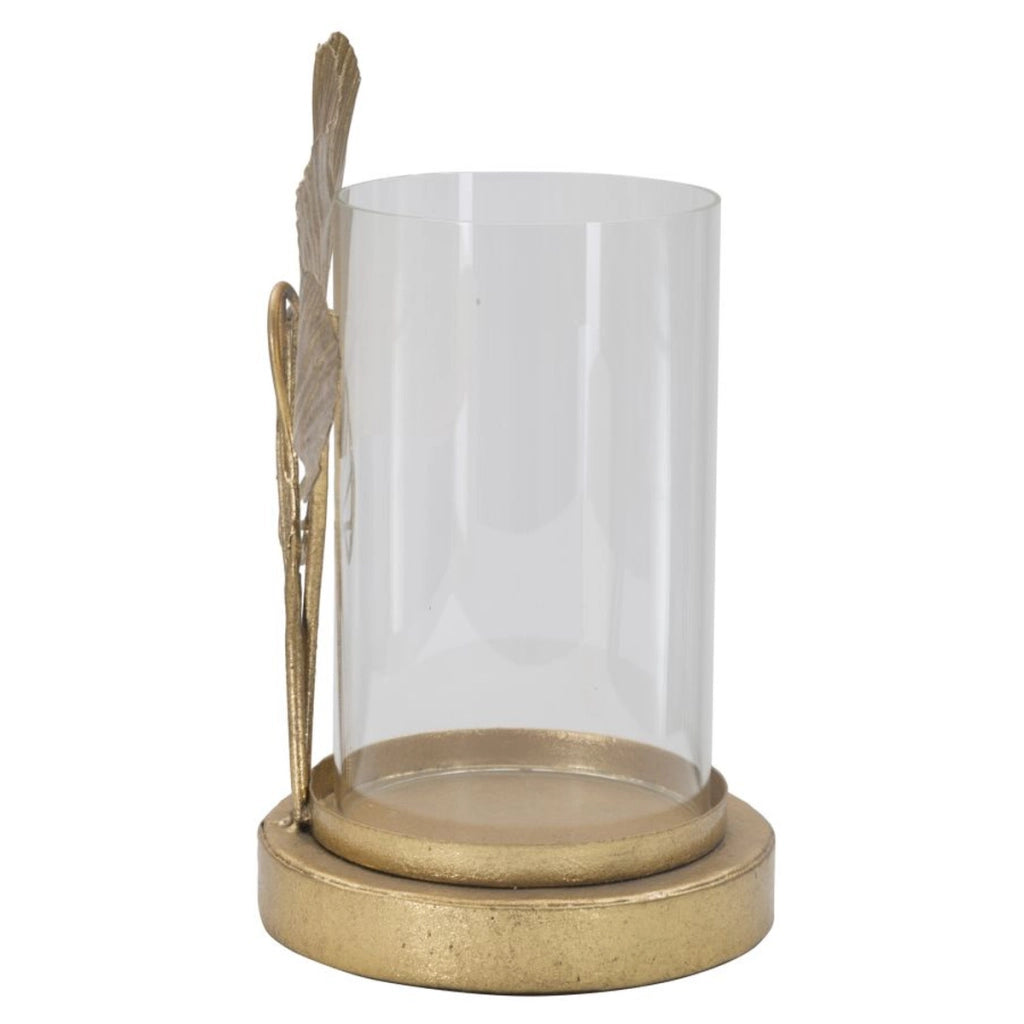 Portacandela Foglia 61, Oro, Metallo, 17x12x21 cm