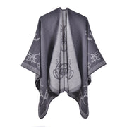 Nuovo scialle diviso in jacquard di cashmere da donna, caldo e spesso.