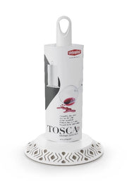Portarotolo Portascottex da tavola Tosca bianco e tortora 17 x 30 cm