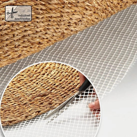 Mat antislip per tappeto - Ø 200 cm - mat antislip bianco - lademat personalizzabile con taglio antislip sottotappeto