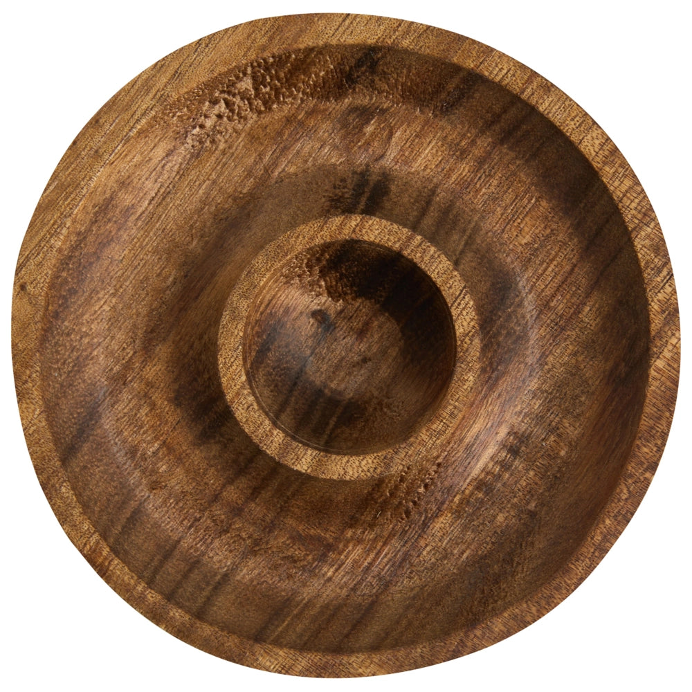 Set di 8 portauova e portacoppette in legno di acacia marrone per servire e conservare le uova, accessori da cucina
