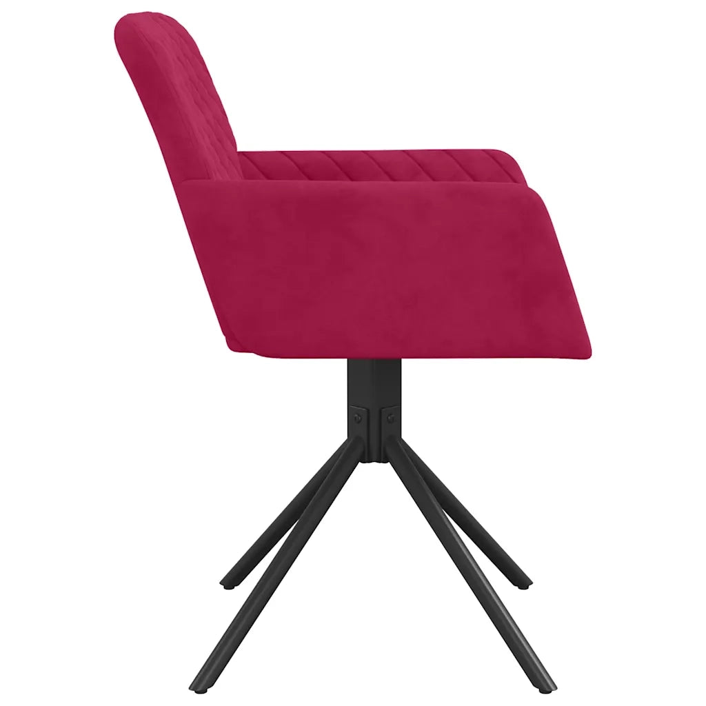Sedie da Pranzo Girevoli 2 pz Rosso Vino in Velluto cod mxl 29343