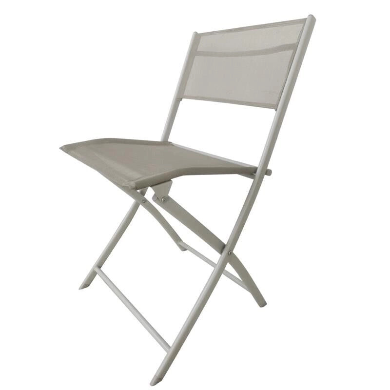 SEDIA PIEGHEVOLE DESIGN CON STRUTTURA IN ACCIAIO IN COLORAZIONE ECRU