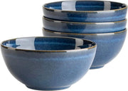 Set da colazione vintage per 4 persone - 4 pezzi di servizio in ceramica blu