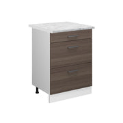Vicco Mobiletto base per cucina Grigio 60 cm con cassetti PL Marmo