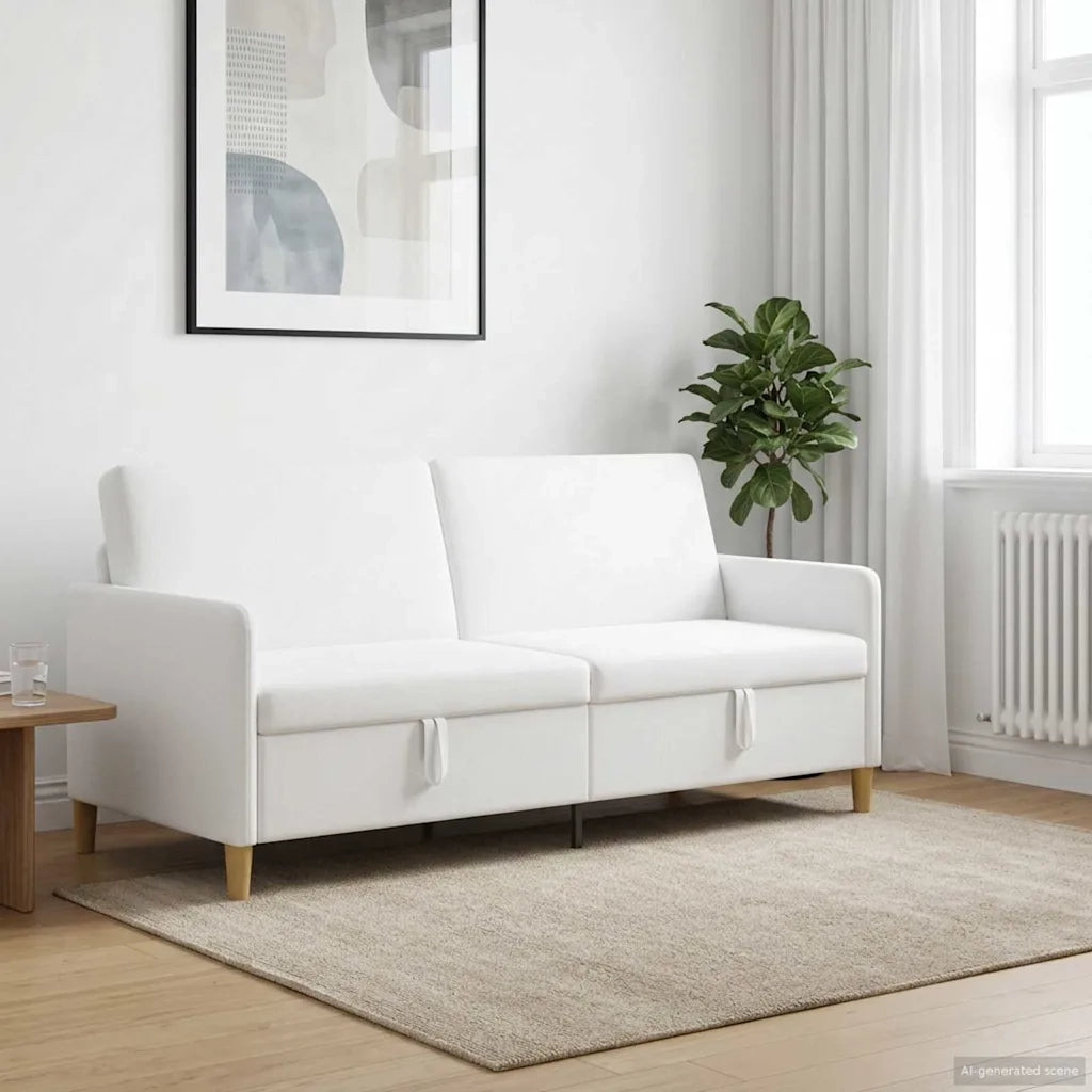 Divano con Storage Bianco 192 x 78 x 87 cm Poliestere 42036986