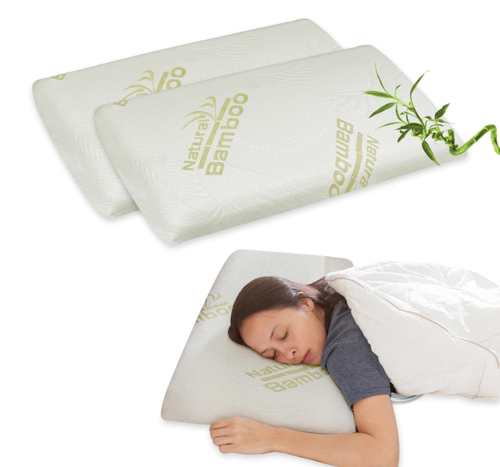 Coppia Guanciali In Vero Memory Foam Cuscino Saponetta Fodera Bambù Guanciale Saponetta Made In Italy Cuscino Letto Antiacaro