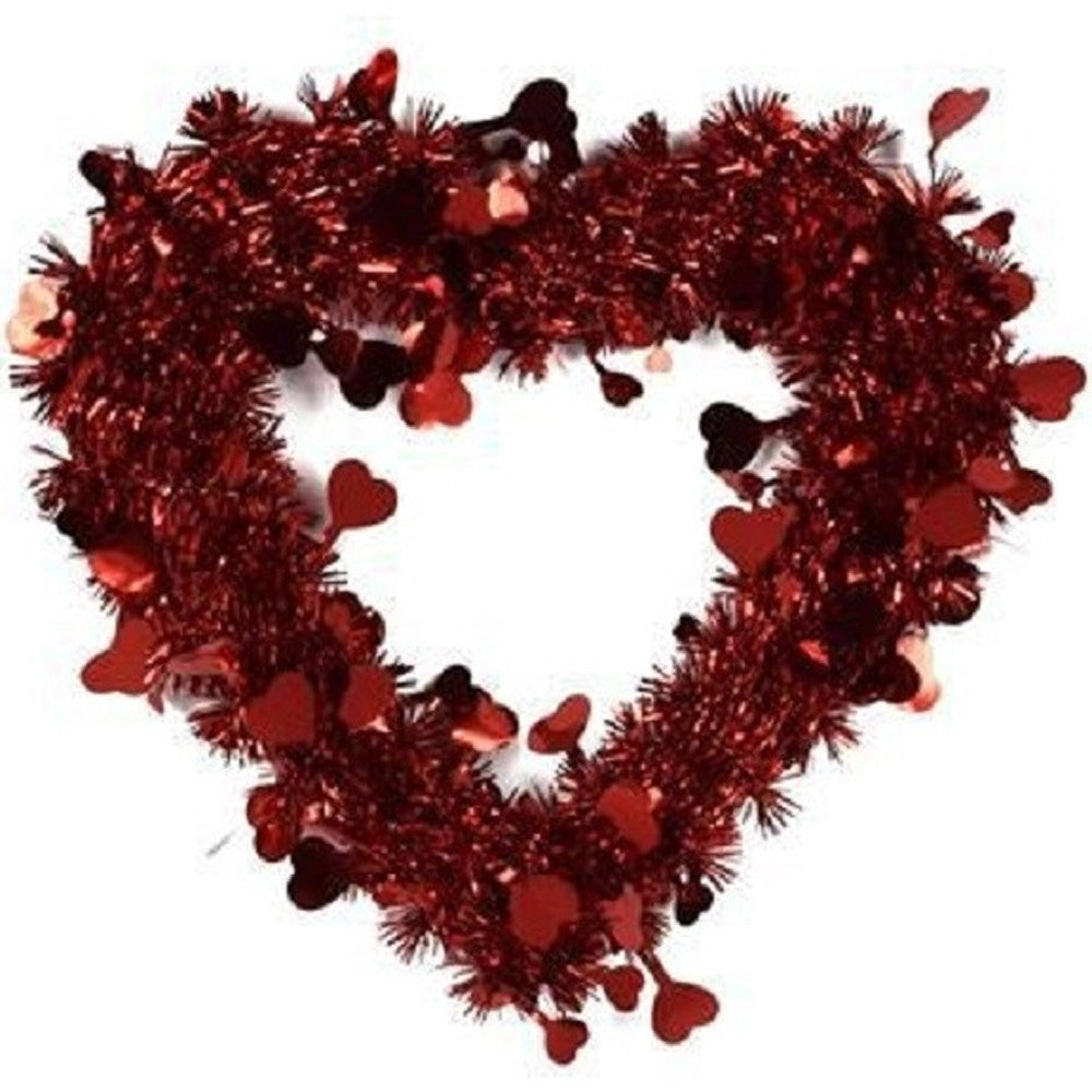 Trade Shop - Ghirlanda A Forma Di Cuore Rosso Con Cuoricini Decorazione San Valentino M18-50 -