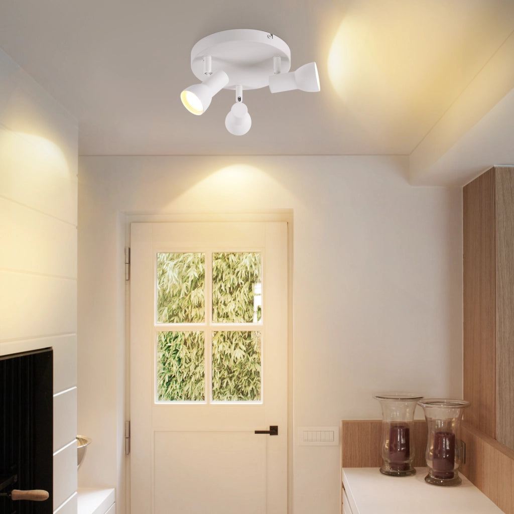 ZMH Faretto da soffitto bianchi 3 luci GU10 metallo design moderno girevoli senza lampadina