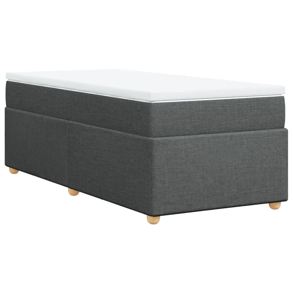 Giroletto a Molle con Materasso Grigio Scuro 80x200 cm Tessuto