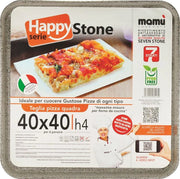 HAPPY STONE TEGLIA QUADRA BASSA PIZZA 40X40XH4 CM CON RIVESTIMENTO ANTIADERENTE E ANTIGRAFFIO