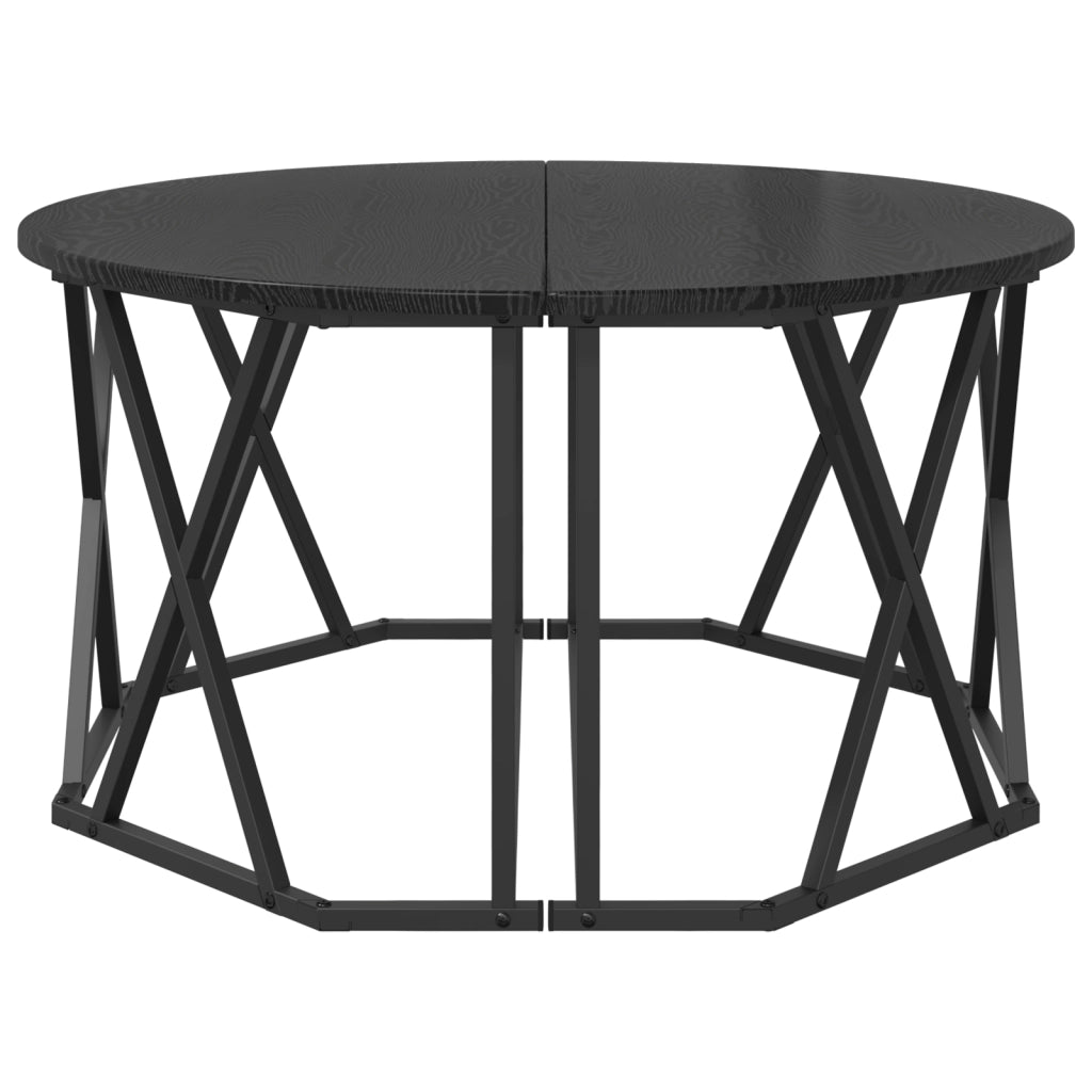 Tavolino da caffÃ¨  Nero Rovere 80x80x42 cm in legno ingegnerizzato