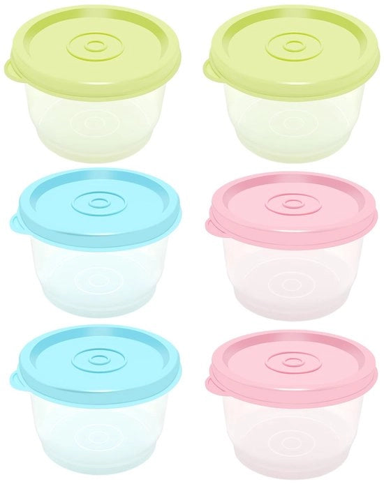 Contenitori alimentari 6 in 1, piccola scatola per pranzo, piccoli contenitori alimentari, BPA libero, contenitore di archiviazione pratica per la cucina, per il congelatore