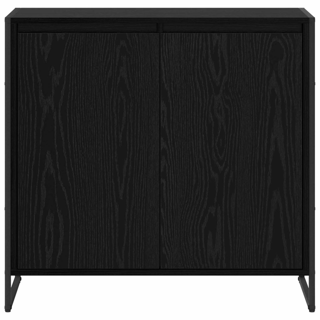 Mobile laterale Rovere Nero 79 x 36 x 75 cm Legno multistrato