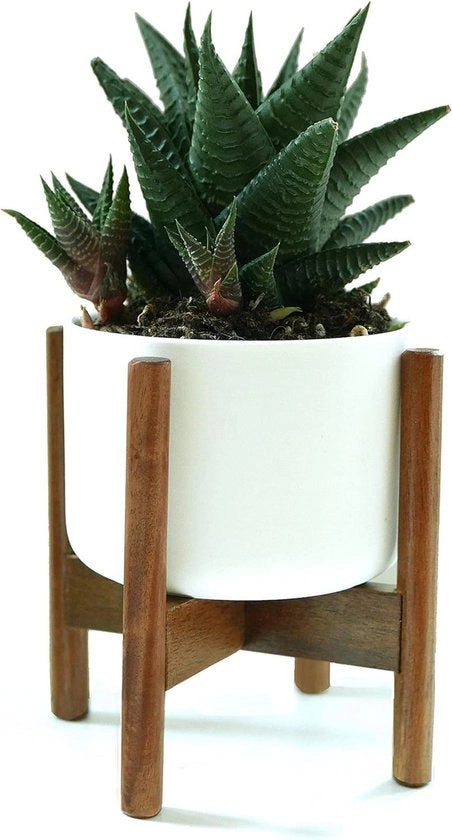 Supporto per piante senza vaso ceramico bianco in stile Mid-Century Moderne