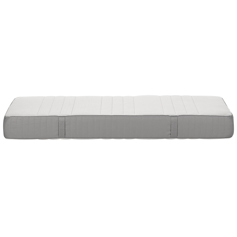 Materasso in schiuma bianco e grigio EU Singolo Duro con cerniera e copertura in poliestere 90 x 200 cm rimovibile Accessori per la camera da letto