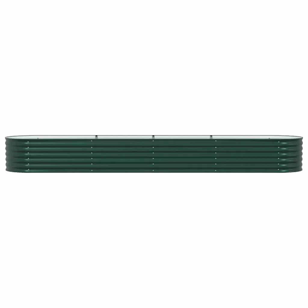 Fioriera rialzata moderna e minimalista per giardino o patio 400 x 80 x 44 cm acciaio verde 02_0058907