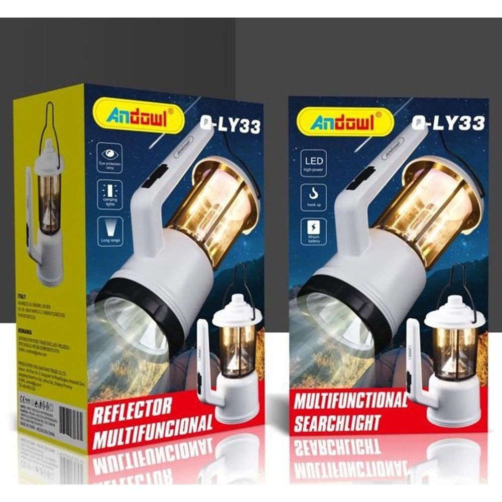 Trade Shop - Torcia Lanterna Proiettore Multifunzionale Da Campeggio Led Portatile Ricaricabile Q-ly33 -