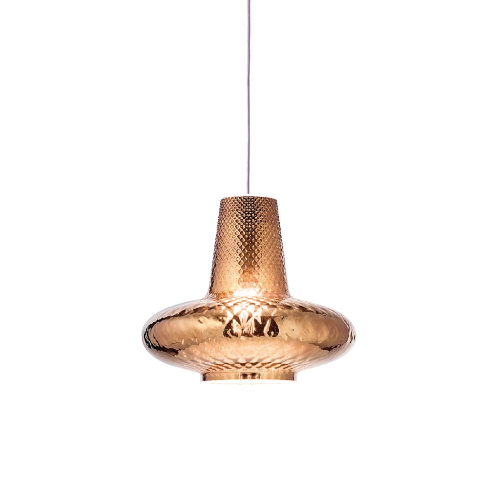 Giulietta sospensione ø.320x3150mm. 1xe27 70w hs-ip20-ver.grigio, vtr.bronzo