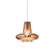 Giulietta sospensione ø.320x3150mm. 1xe27 70w hs-ip20-ver.grigio, vtr.bronzo