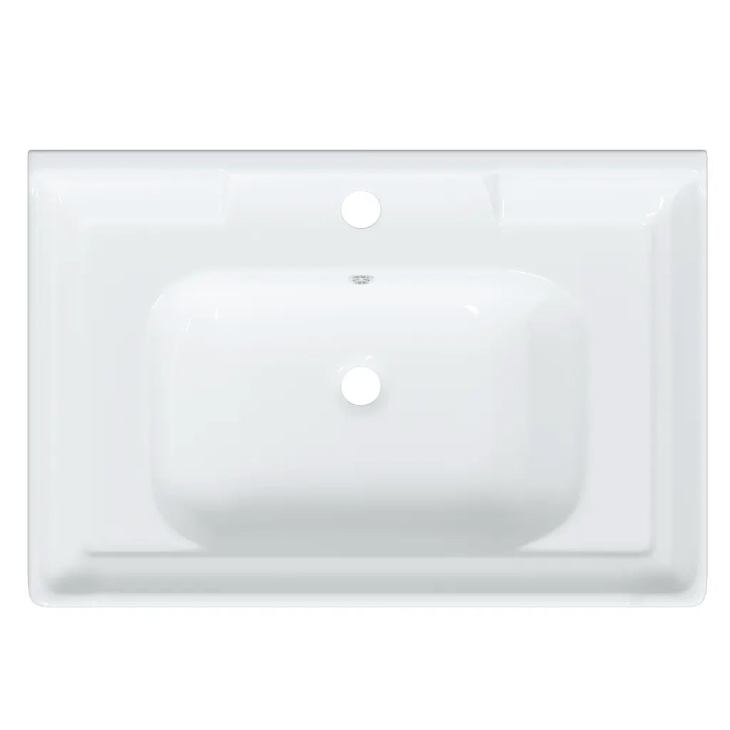 Lavandino da Bagno Bianco 71x48x23 cm Rettangolare in Ceramica