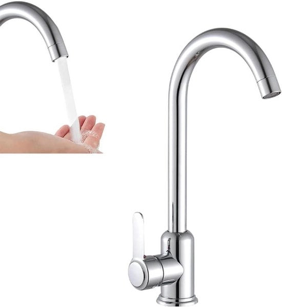 Draaibare maniglia per rubinetteria da cucina in acciaio inossidabile per lavandini - acqua calda e fredda.