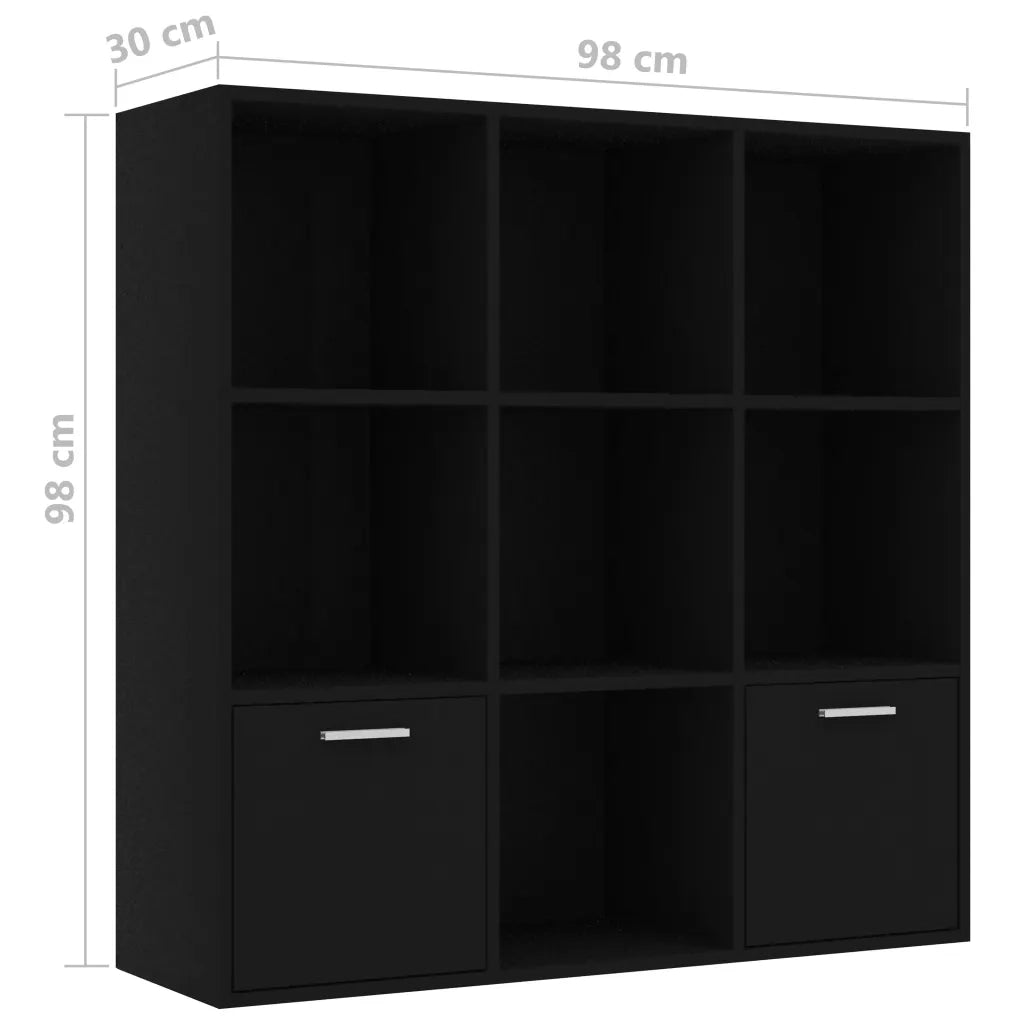 Libreria Nera 98x30x98 cm in Truciolato cod mxl 9587