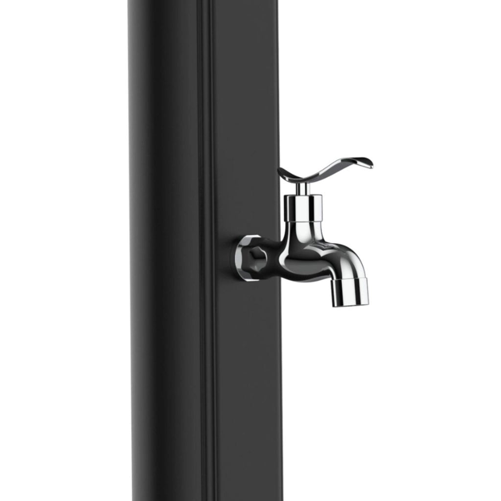 Doccia Estiva Esterna Nera in Polietilene HD con Riscaldamento Solare Altezza 226 cm Serbatoio 25 Litri Ideale per Giardino e Piscina STARMATRIX Rio Black