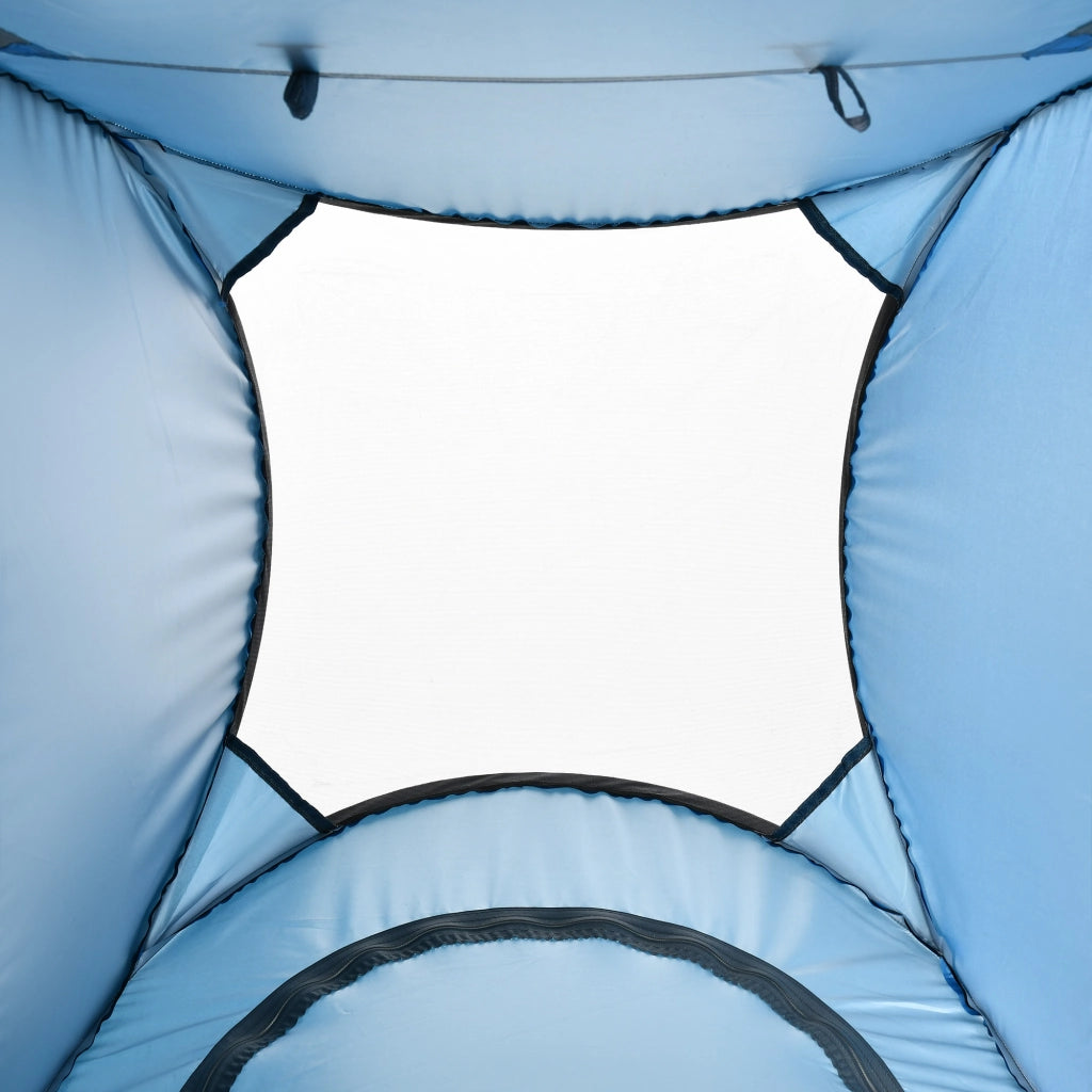 Tenda da Doccia Pop Up Impermeabile 126x124x189 cm con Porta a Cerniera Blu
