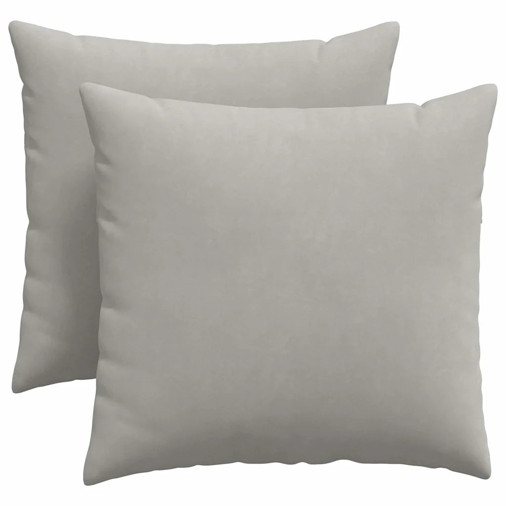 Cuscini da Divano 2 pz-Set di 2 Cuscini per Sofa Grigio chiaro 45 x 45 cm Tessuto 408941