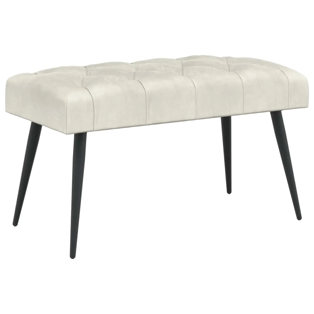 Panchina con bottoni imbottiti Crema 80 x 40 x 46 cm Velluto 42038565