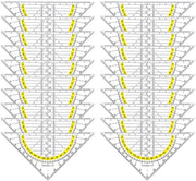 Set di angoli trasparenti 15 cm - Flexibili/Infrangibili - 20 pezzi - Misurazione precisa/Disegno - Strumento di misura
