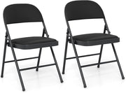 Set di 2/4 sedie pieghevoli in pelle PVC, sedie imbottite, schienale reclinabile, bracciolo, telaio in metallo, carico 150 kg, sedie leggere portatili per giardino, soggiorno, sala riunioni