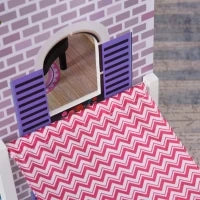 Casa delle Bambole in Legno, Casetta delle Bambole per Bambini a 3 Piani con 13 Accessori, Giocattolo per Bambini 3+ Anni