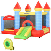 CASTELLO GONFIABILE GIGANTE PER BAMBINI CON SCIVOLO PISCINA E CANESTRO