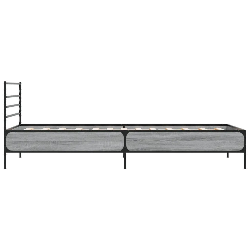 Giroletto Grigio Sonoma 90x200 cm Legno Multistrato e Metallo