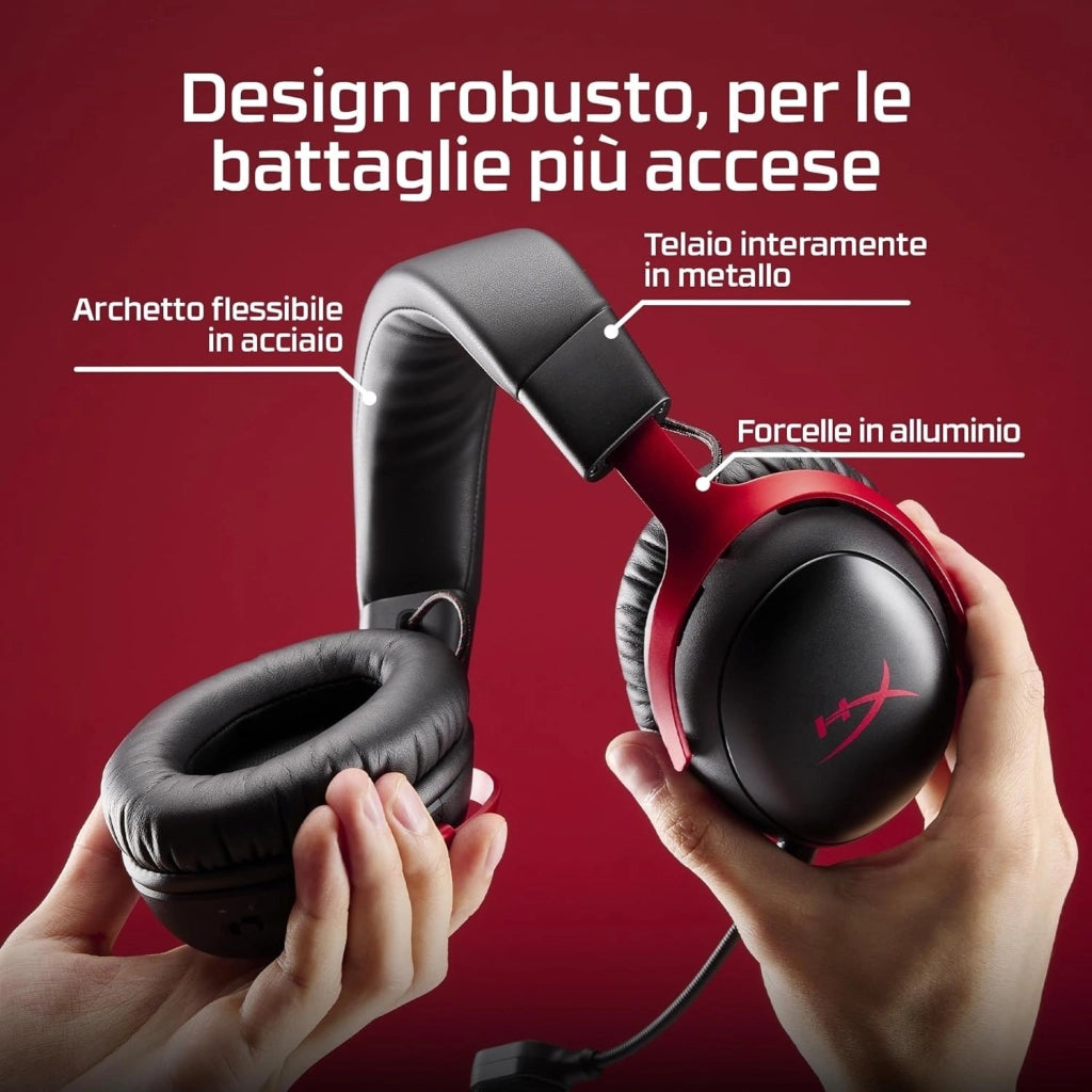 Cloud III S Wireless, Cuffie Bluetooth, Audio 3D, Microfono Noise-Cancelling, Fino a 200 ore di Autonomia, Dongle USB-C, Compatibili con PC, PS5, Nintendo Switch, Nero