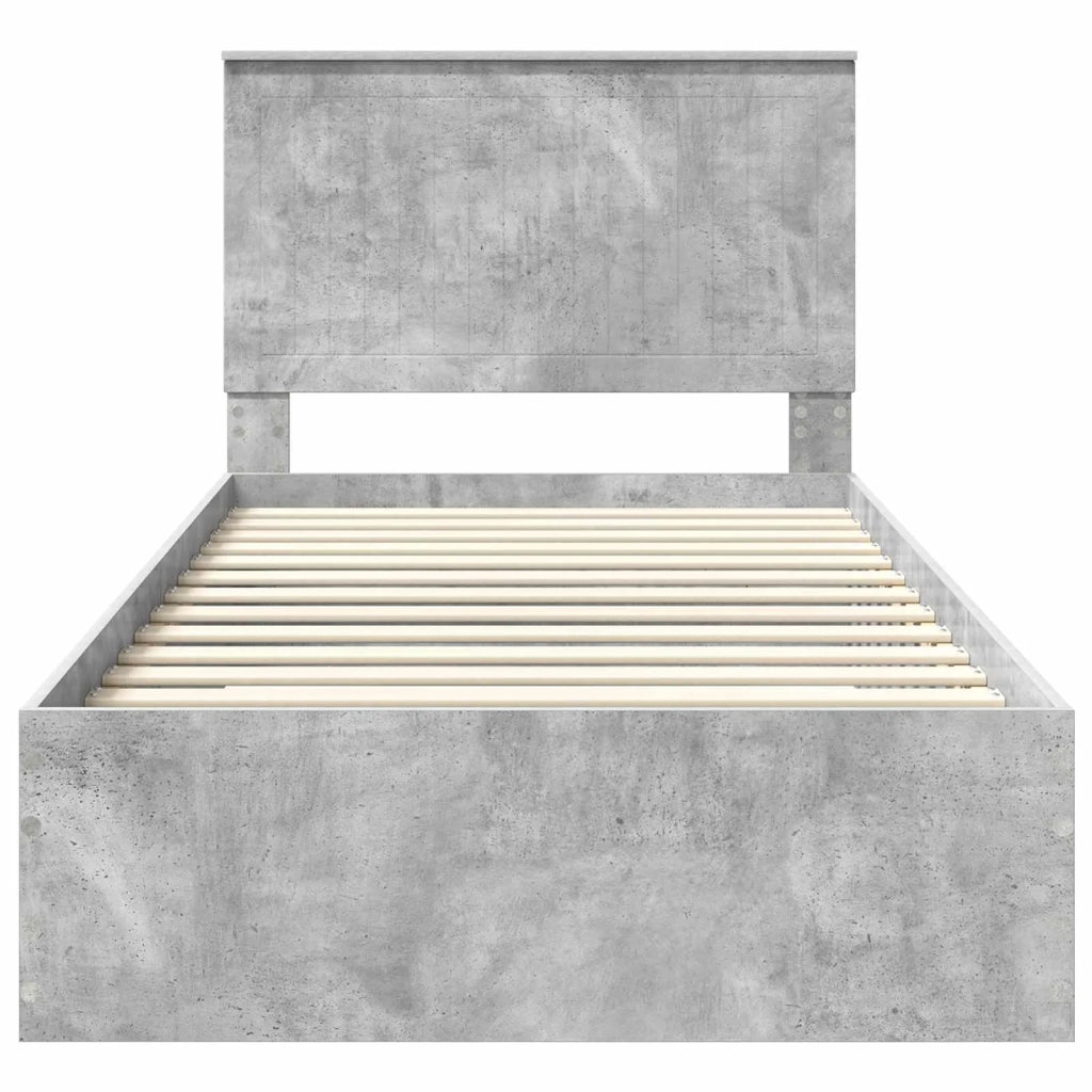 Struttura del letto con testiera-Giroletto con Testiera Grigio cemento 100 x 200 cm 930545