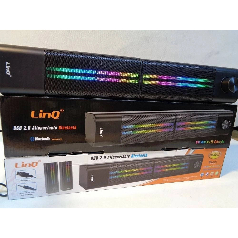 Trade Shop - Casse Soundbar Barra Audio Usb 2.0 Speaker Blutooth Led Rgb Home Theatre Pk6807 -