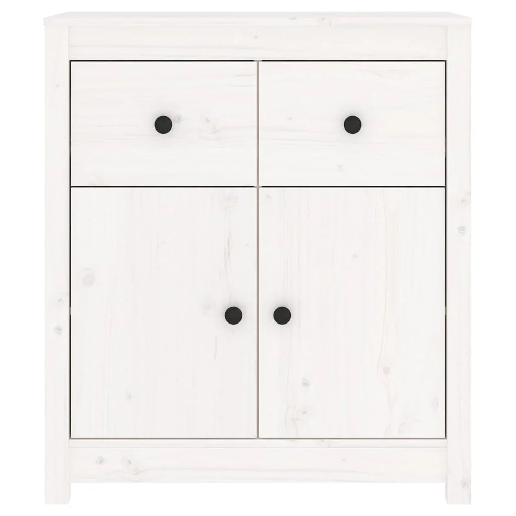 Buffet credenza cassettiera armadio mobile contenitore organizer per cucina soggiorno salotto 70 x 35 x 80 cm legno massello di pino bianco 02_0030491