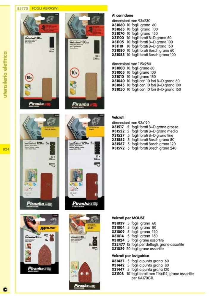 1pz piranha/stanley sta31517 (x31517) 5 fogli vel.b+d 93x190 gr.80 cod:ferx.28372