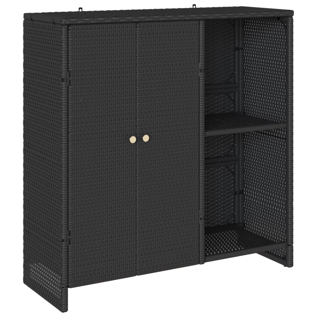 Armadio da Stoccaggio Nero 100x36x102 cm Rattan