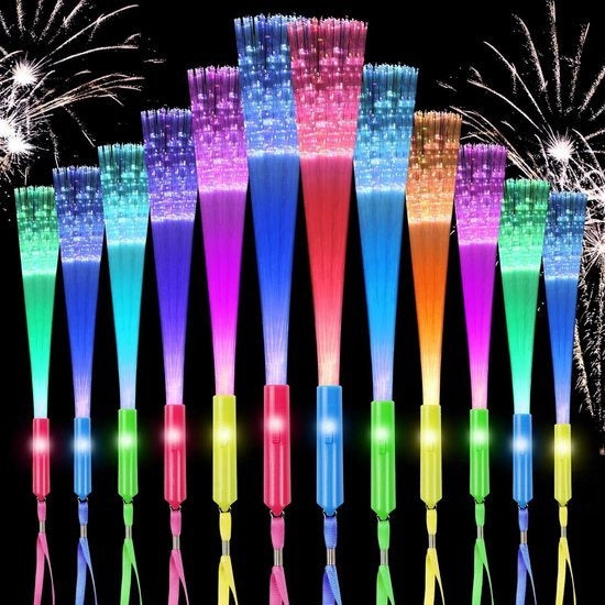 Stick luminose a LED - 12 pezzi per bambini - 7 colori lampeggianti - Pacchetto Party - 3 modalità - Natale concerti matrimoni
