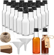 Set di 30 bottiglie in plastica da riempimento 50 ml con beccuccio, corda e gancio - per Succo, Smoothie, Acqua, Shot di Zenzero