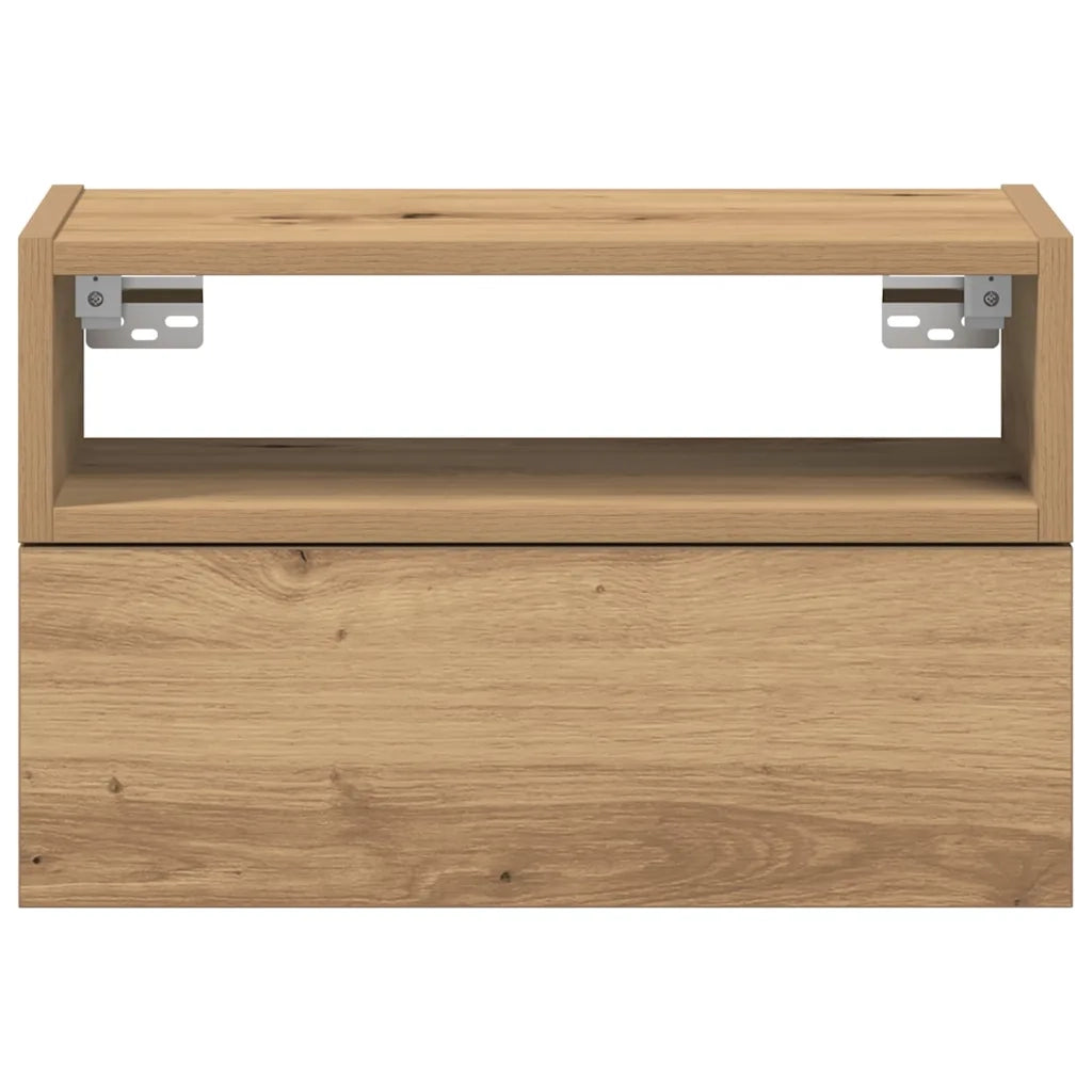 Comodino a Muro Rovere Artigianale 45x26x28,5 cm 858612