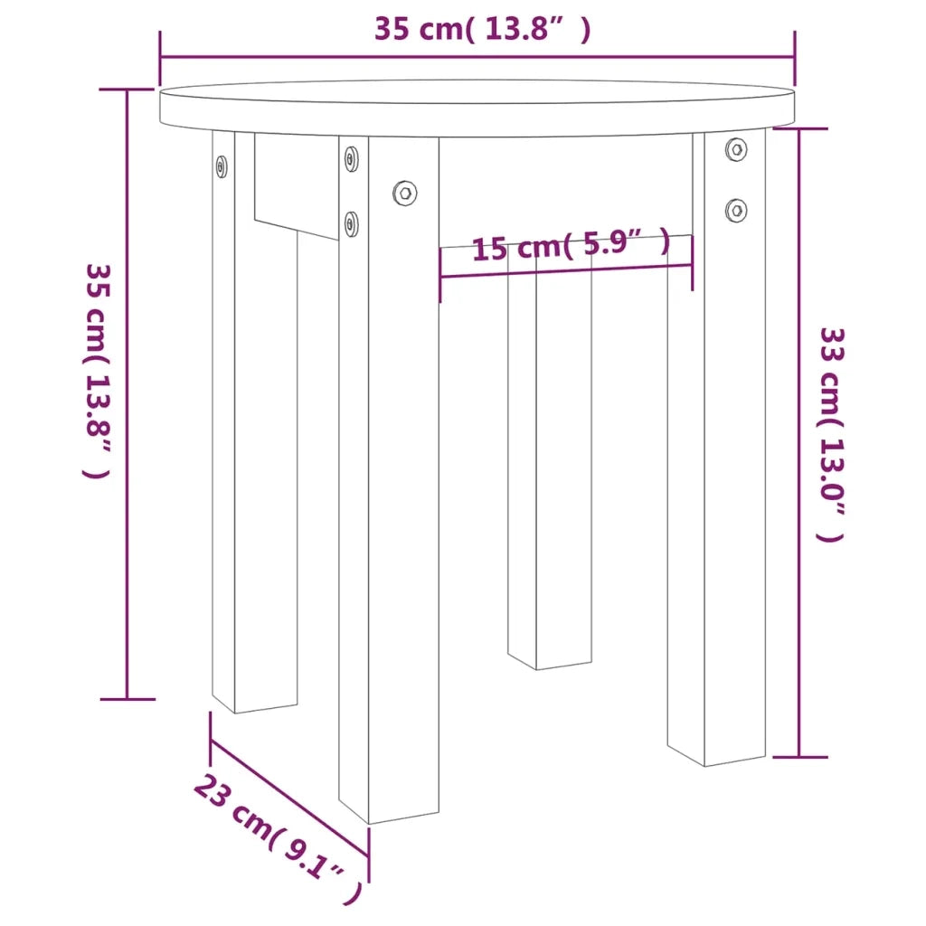 Tavolino da Salotto Nero Ã˜ 35x35 cm in Legno Massello di Pino cod mxl 25440
